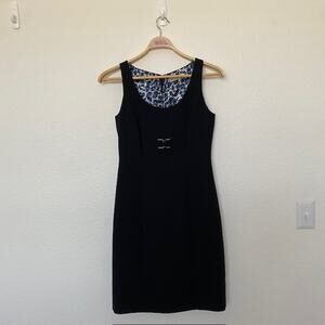 Tahari Arthur S. Levine‎ Dress Black Scoop Neck Lined Sheath Fitted Women's 6